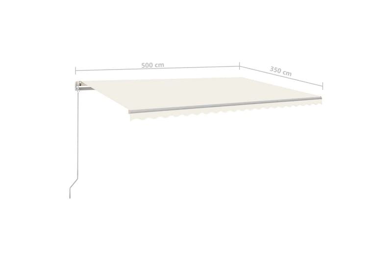 Markis automatisk fristående 500x350 cm gräddvit - Vit - Utemöbler - Solskydd - Markiser - Fönstermarkis