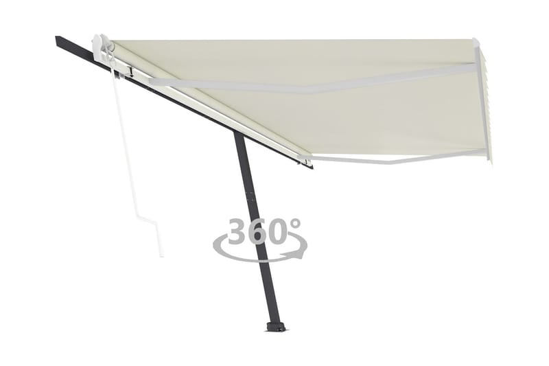Markis automatisk fristående 500x350 cm gräddvit - Vit - Utemöbler - Solskydd - Markiser - Fönstermarkis