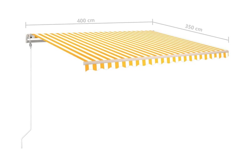 Markis automatiskt infällbar 400x350 cm gul och vit - Gul - Utemöbler - Solskydd - Markiser