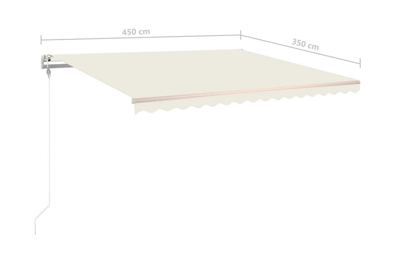 Markis automatiskt infällbar 450x350 cm gräddvit - Vit - Utemöbler - Solskydd - Markiser