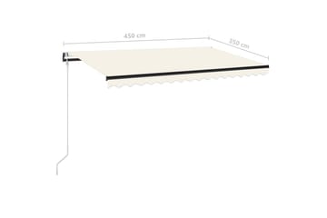 Markis automatiskt infällbar 450x350 cm gräddvit - Vit - Utemöbler - Solskydd - Markiser