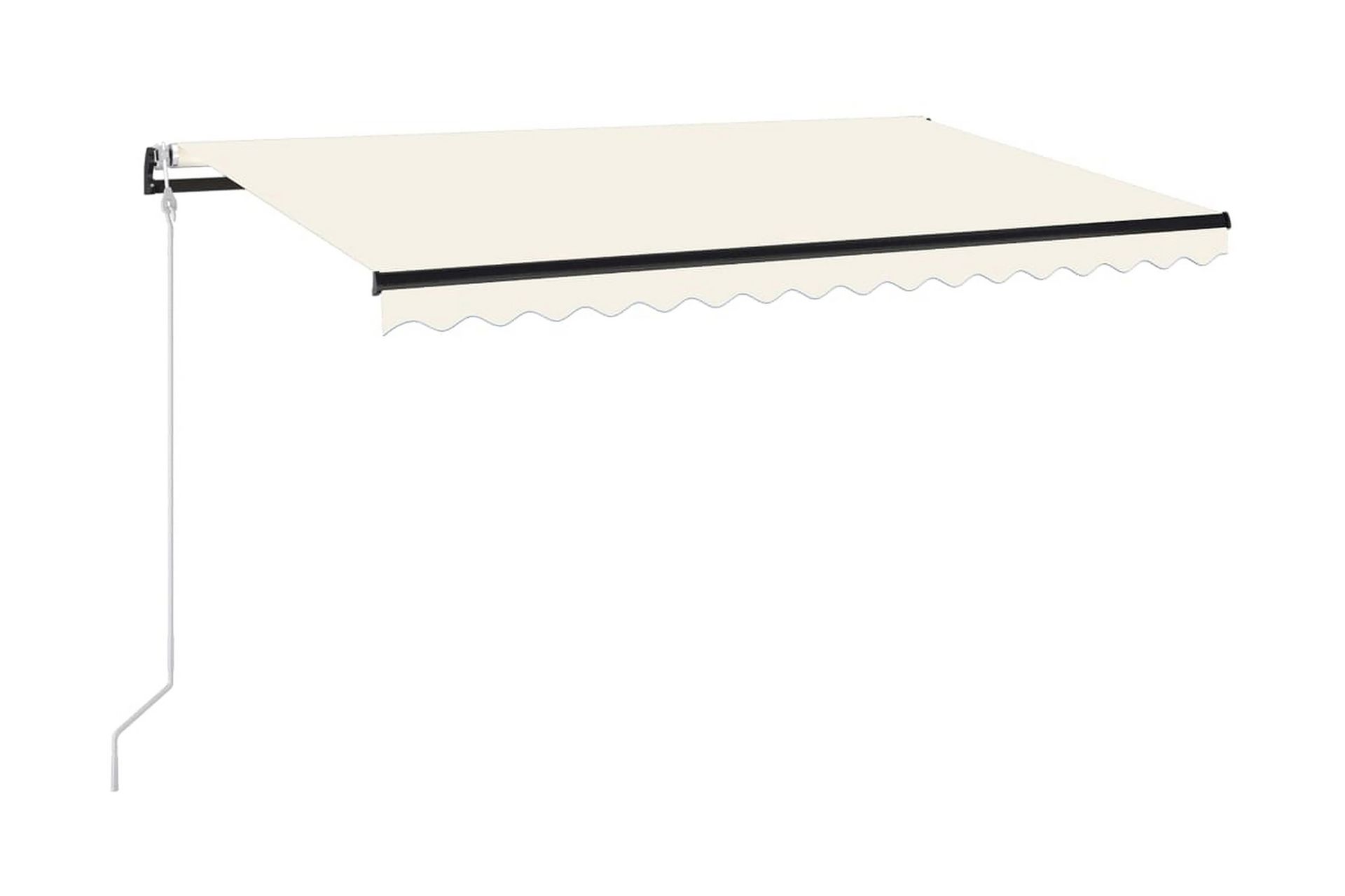 Markis automatiskt infällbar 450x350 cm gräddvit - Vit - Utemöbler - Solskydd - Markiser