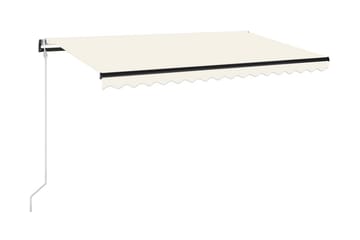 Markis automatiskt infällbar 450x350 cm gräddvit - Vit - Utemöbler - Solskydd - Markiser