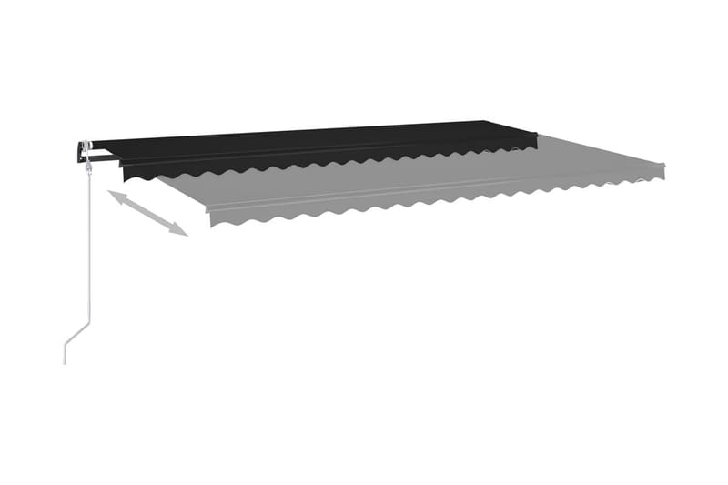 Markis automatiskt infällbar 500x350 cm antracit - Grå - Utemöbler - Solskydd - Markiser