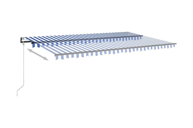 Markis automatiskt infällbar 500x350 cm blå och vit - Blå - Utemöbler - Solskydd - Markiser