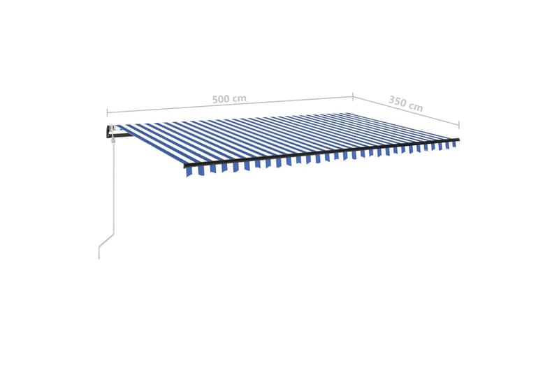 Markis automatiskt infällbar 500x350 cm blå och vit - Blå - Utemöbler - Solskydd - Markiser