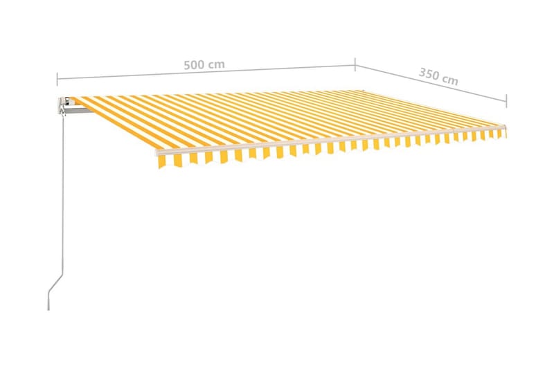 Markis automatiskt infällbar 500x350 cm gul och vit - Gul - Utemöbler - Solskydd - Markiser
