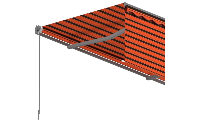 Markis manuell med rullgardin 3,5x2,5 m orange och brun - Orange - Utemöbler - Solskydd - Markiser - Fönstermarkis