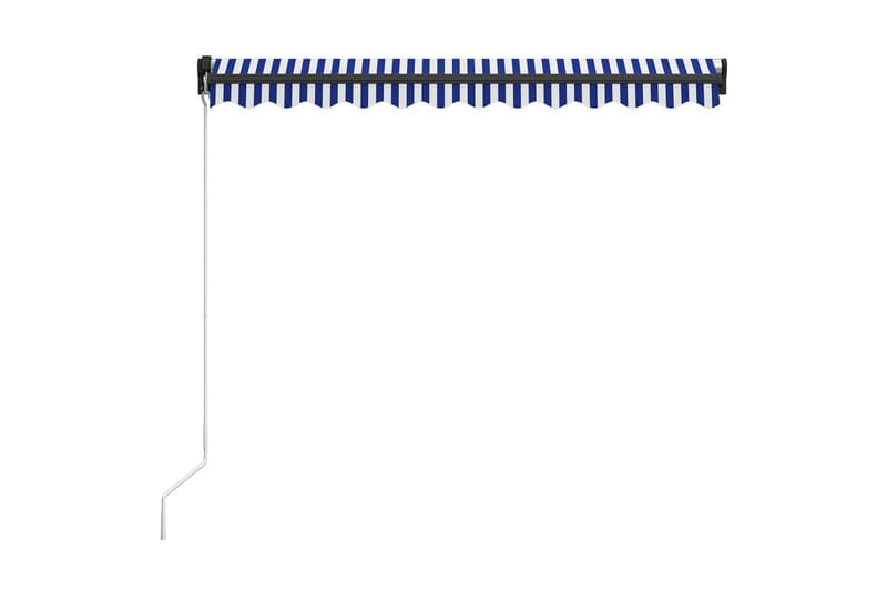 Markis manuellt infällbar 300x250 cm blå och vit - Blå - Utemöbler - Solskydd - Markiser