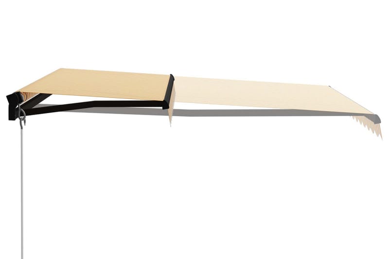 Markis manuellt infällbar 300x250 cm gul och vit - Gul - Utemöbler - Solskydd - Markiser