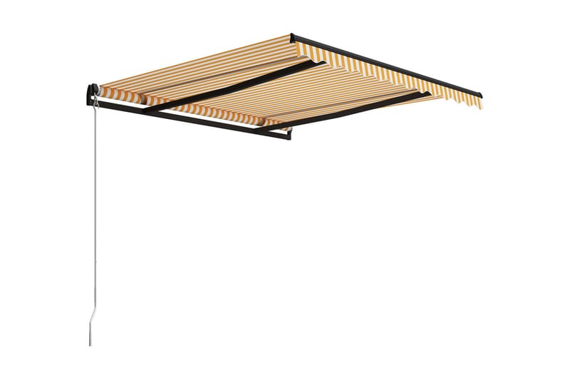 Markis manuellt infällbar 300x250 cm gul och vit - Gul - Utemöbler - Solskydd - Markiser