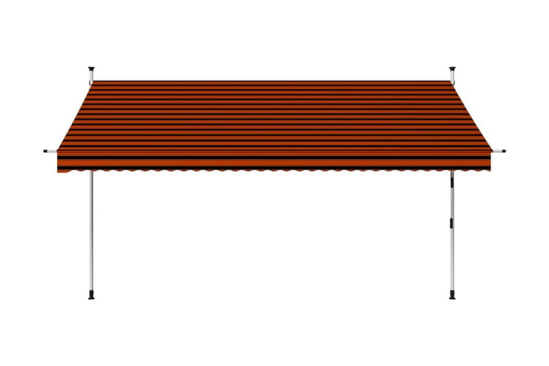 Markis manuellt infällbar 350 cm orange och brun - Flerfärgad - Fönstermarkis - Markiser