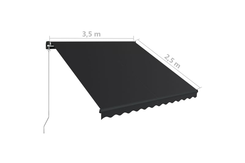 Markis manuellt infällbar 350x250 cm antracit - Grå - Utemöbler - Solskydd - Markiser