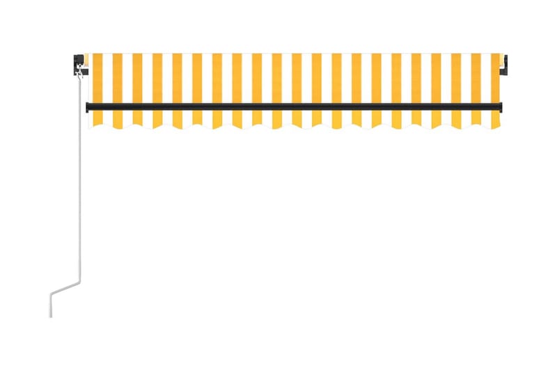 Markis manuellt infällbar 350x250 cm gul och vit - Gul - Utemöbler - Solskydd - Markiser