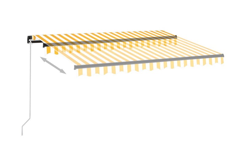 Markis manuellt infällbar 350x250 cm gul och vit - Gul - Utemöbler - Solskydd - Markiser