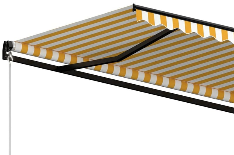 Markis manuellt infällbar 350x250 cm gul och vit - Gul - Utemöbler - Solskydd - Markiser
