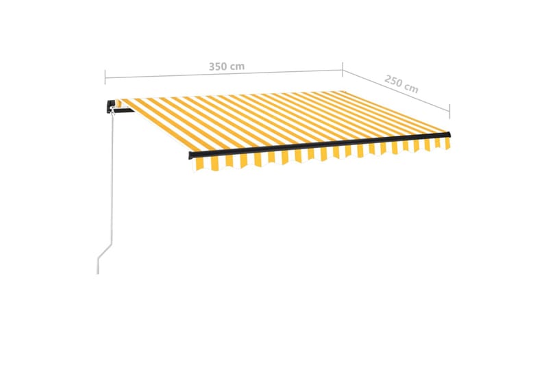 Markis manuellt infällbar 350x250 cm gul och vit - Gul - Utemöbler - Solskydd - Markiser