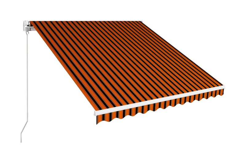 Markis manuellt infällbar 350x250 cm orange och brun - Orange - Utemöbler - Solskydd - Markiser