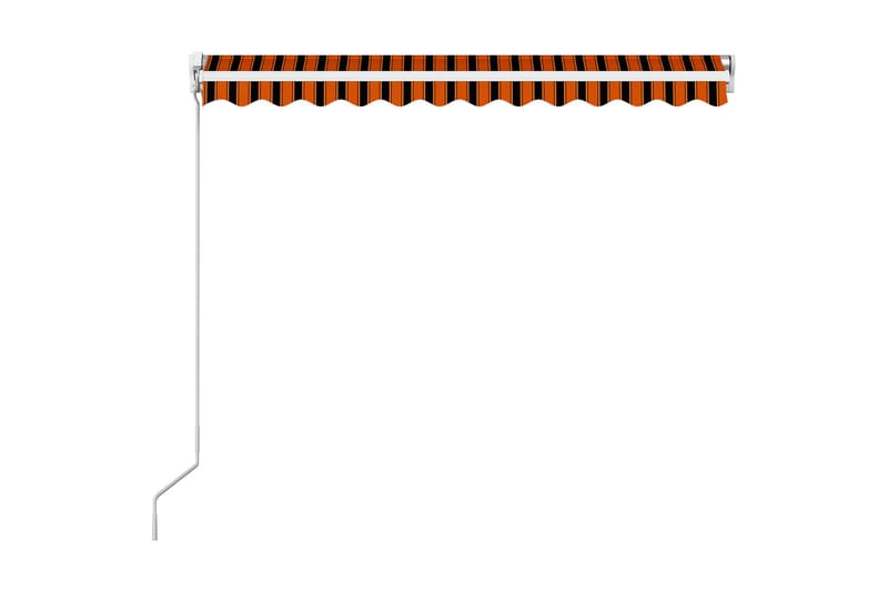 Markis manuellt infällbar 350x250 cm orange och brun - Orange - Utemöbler - Solskydd - Markiser