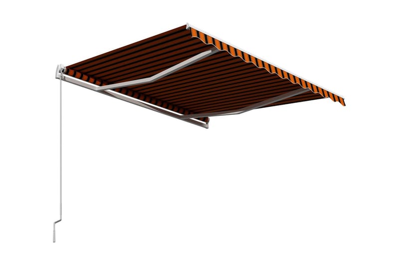 Markis manuellt infällbar 350x250 cm orange och brun - Orange - Utemöbler - Solskydd - Markiser