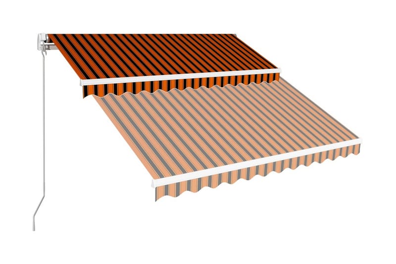Markis manuellt infällbar 350x250 cm orange och brun - Orange - Utemöbler - Solskydd - Markiser