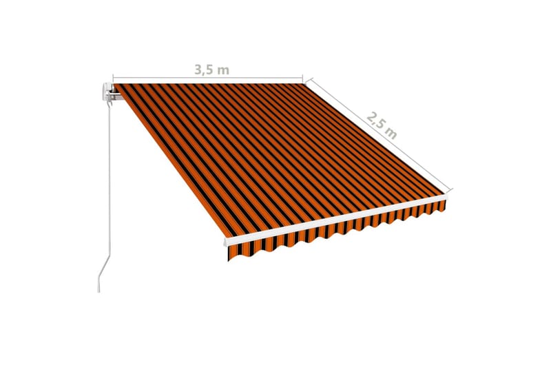 Markis manuellt infällbar 350x250 cm orange och brun - Orange - Utemöbler - Solskydd - Markiser