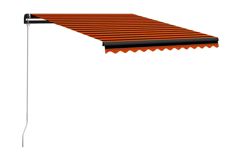 Markis manuellt infällbar 350x250 cm orange och brun - Orange - Utemöbler - Solskydd - Markiser