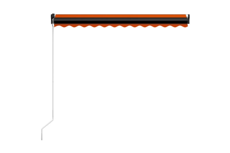Markis manuellt infällbar 350x250 cm orange och brun - Orange - Utemöbler - Solskydd - Markiser