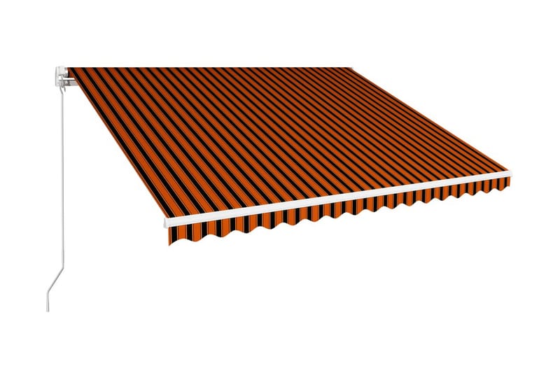 Markis manuellt infällbar 400x300 cm orange och brun - Orange - Utemöbler - Solskydd - Markiser