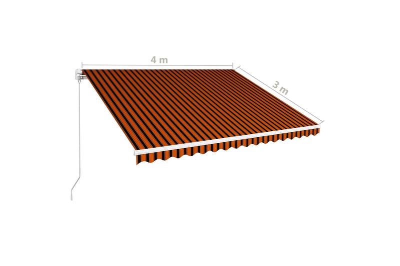Markis manuellt infällbar 400x300 cm orange och brun - Orange - Utemöbler - Solskydd - Markiser