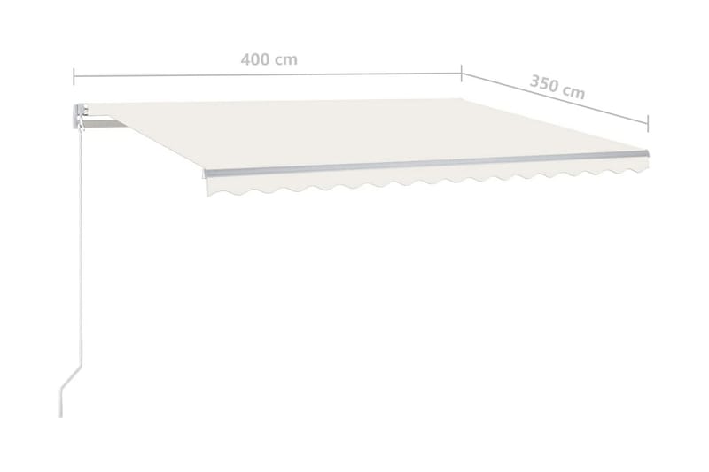 Markis manuellt infällbar 400x350 cm gräddvit - Vit - Utemöbler - Solskydd - Markiser