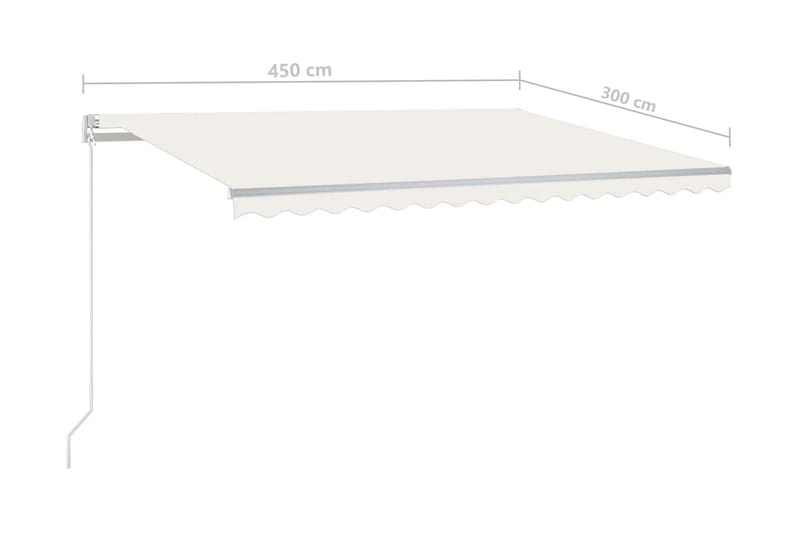 Markis manuellt infällbar 450x300 cm gräddvit - Vit - Utemöbler - Solskydd - Markiser