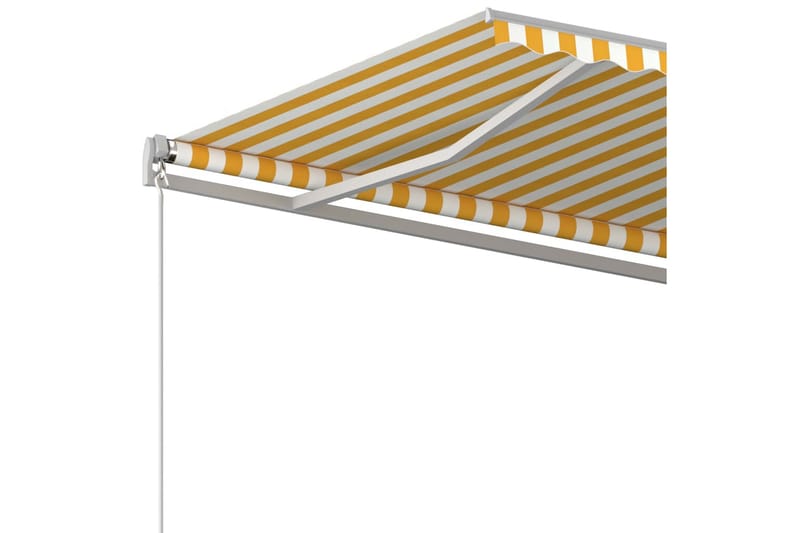 Markis manuellt infällbar 450x300 cm gul och vit - Gul - Utemöbler - Solskydd - Markiser