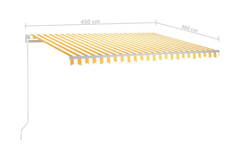 Markis manuellt infällbar 450x300 cm gul och vit - Gul - Utemöbler - Solskydd - Markiser