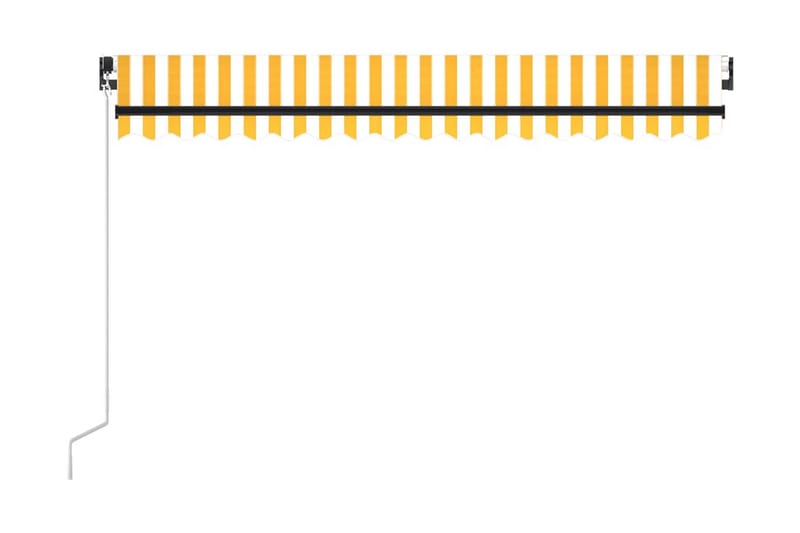 Markis manuellt infällbar 450x300 cm gul och vit - Gul - Utemöbler - Solskydd - Markiser