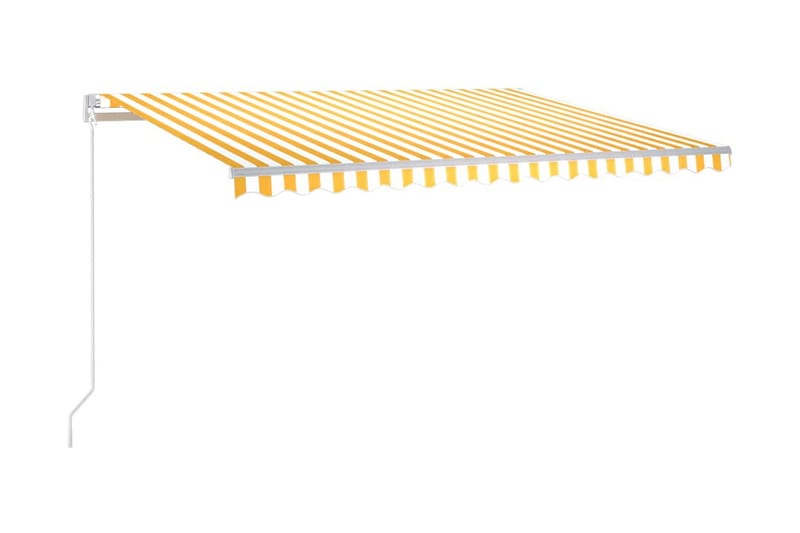 Markis manuellt infällbar 450x350 cm gul och vit - Gul - Utemöbler - Solskydd - Markiser