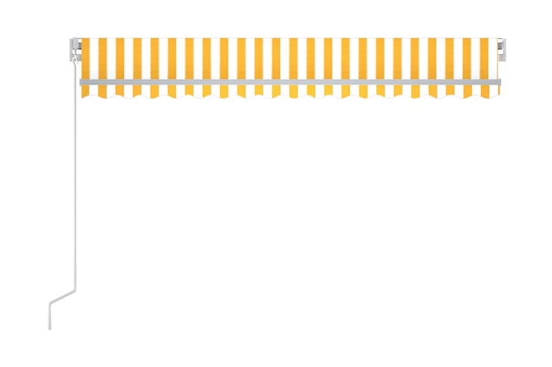 Markis manuellt infällbar 450x350 cm gul och vit - Gul - Utemöbler - Solskydd - Markiser