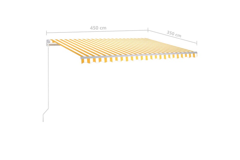 Markis manuellt infällbar 450x350 cm gul och vit - Gul - Utemöbler - Solskydd - Markiser