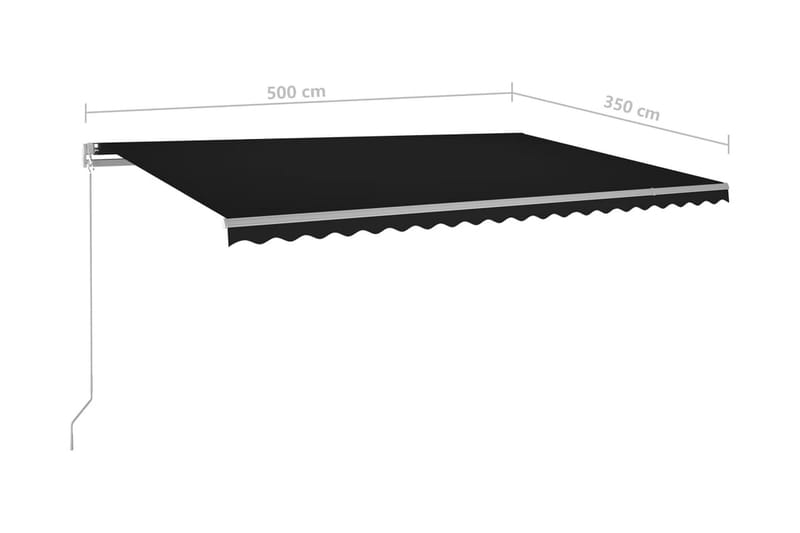 Markis manuellt infällbar 500x350 cm antracit - Grå - Markiser - Terrassmarkis