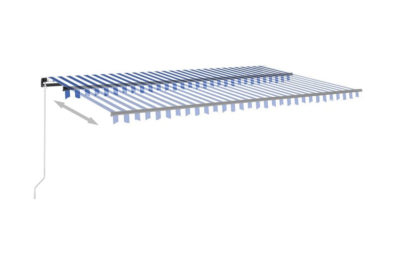 Markis manuellt infällbar 500x350 cm blå och vit - Blå - Utemöbler - Solskydd - Markiser