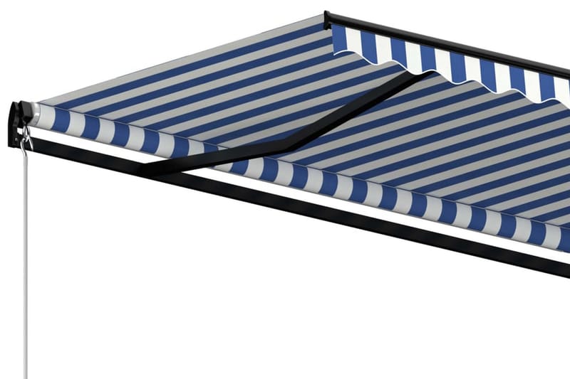Markis manuellt infällbar 500x350 cm blå och vit - Blå - Utemöbler - Solskydd - Markiser