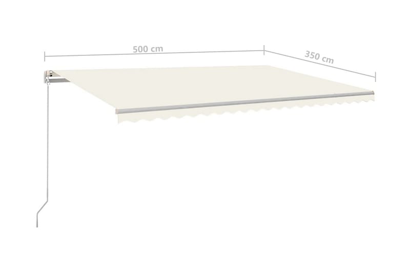 Markis manuellt infällbar 500x350 cm gräddvit - Vit - Utemöbler - Solskydd - Markiser