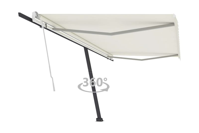 Markis manuellt infällbar 500x350 cm gräddvit - Vit - Utemöbler - Solskydd - Markiser - Fönstermarkis