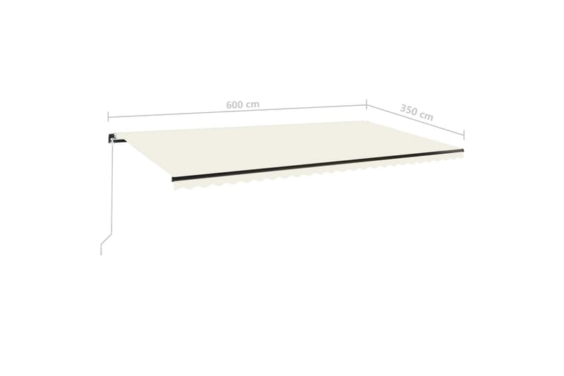 Markis manuellt infällbar 600x350 cm gräddvit - Vit - Utemöbler - Solskydd - Markiser