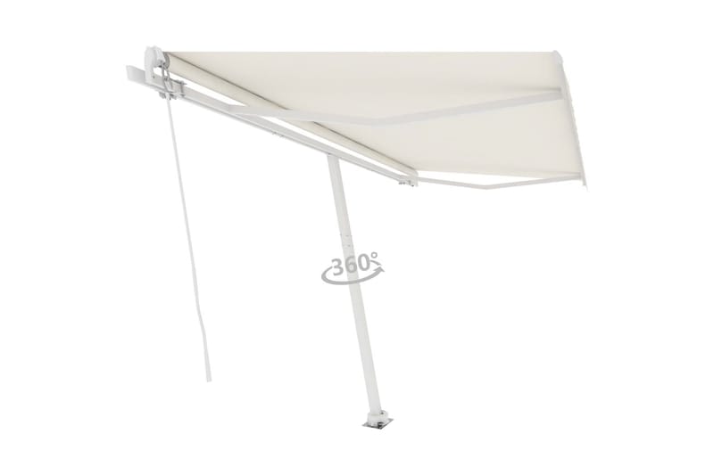 Markis manuellt infällbar fristående 400x350 cm gräddvit - Vit - Utemöbler - Solskydd - Markiser