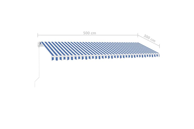 Markis manuellt infällbar fristående 500x300 cm blå/vit - Blå - Markiser - Terrassmarkis