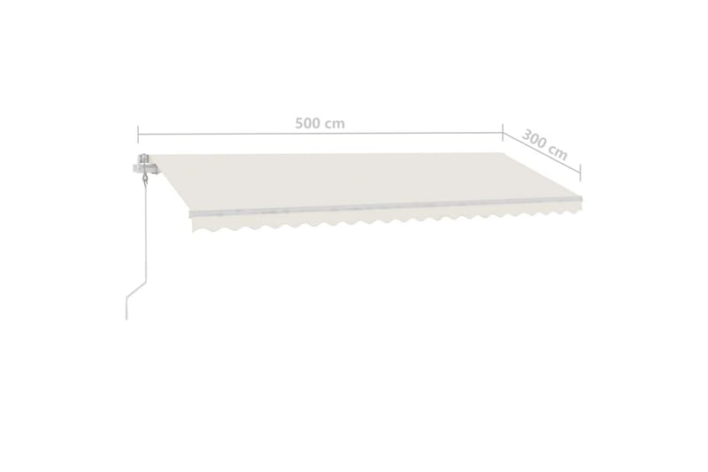 Markis manuellt infällbar fristående 500x300 cm gräddvit - Vit - Markiser - Terrassmarkis