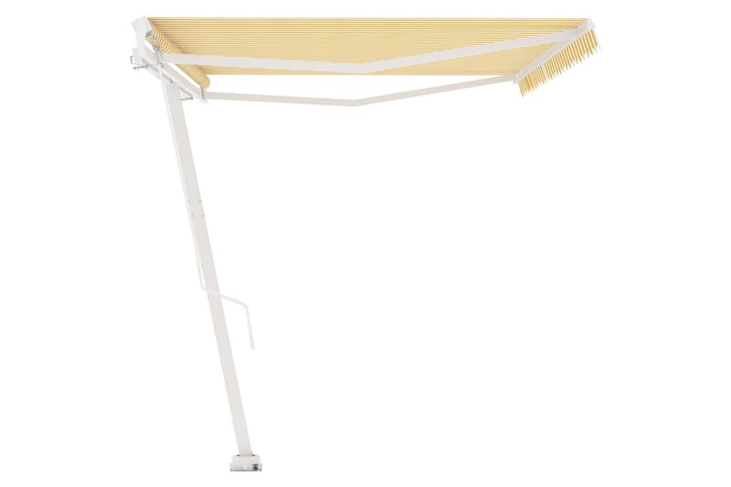 Markis manuellt infällbar fristående 500x300 cm gul/vit - Gul - Utemöbler - Solskydd - Markiser