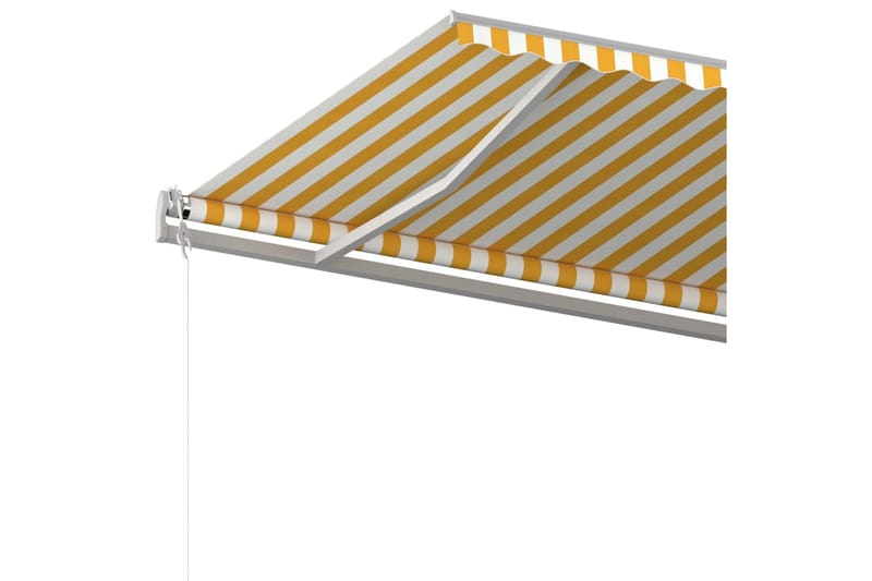 Markis manuellt infällbar fristående 500x300 cm gul/vit - Gul - Fönstermarkis - Markiser
