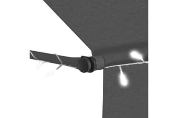 Markis manuellt infällbar med LED 200 cm antracit - Grå - Utemöbler - Solskydd - Markiser - Fönstermarkis